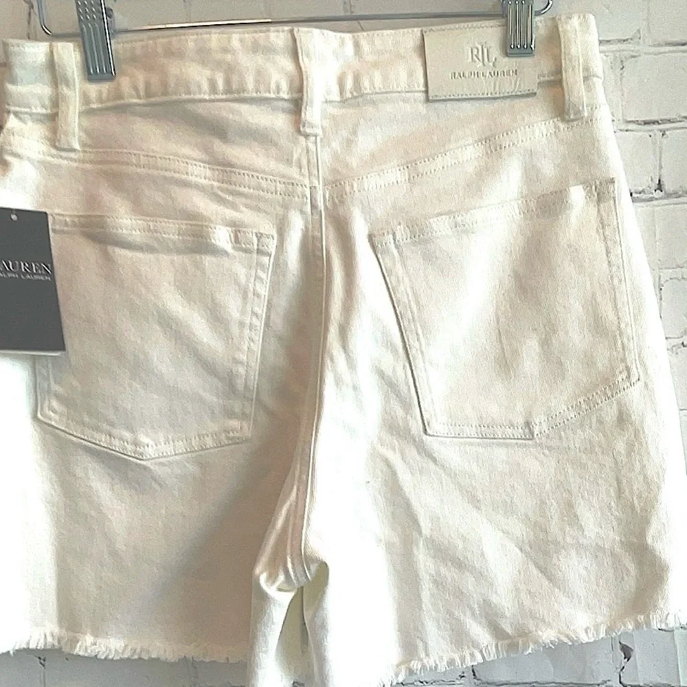 NWT Lauren Ralph Lauren White Jean Shorts Size 8 - Picture 2 of 5